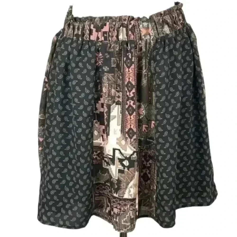 Blue rain skirt size M paisley full chiffon